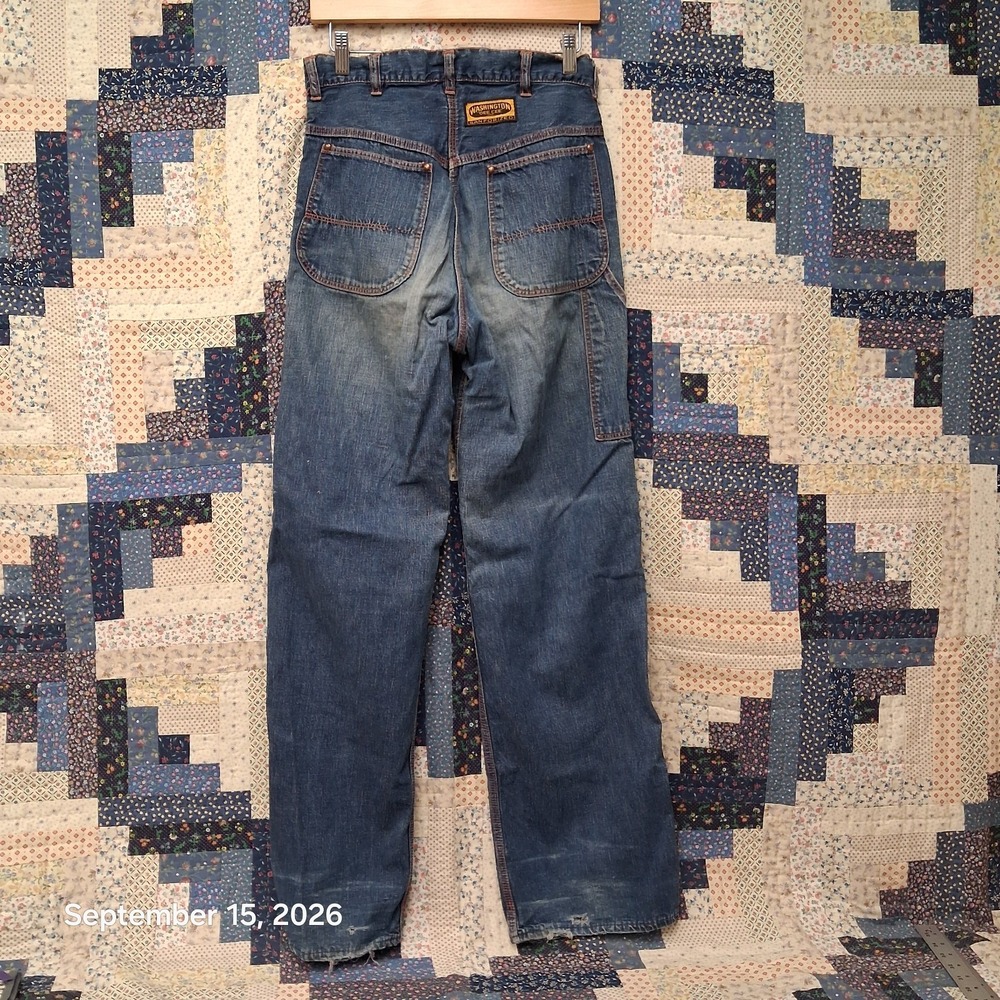 True Vintage Washington Dee Cee Carpenter Jeans Mens 28x32 Prentice Zip USA 60s - Picture 5 of 12